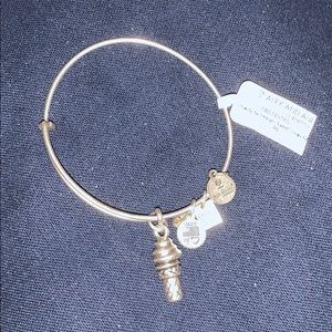 Silver Alex and Ani bracelet with ice cream charm